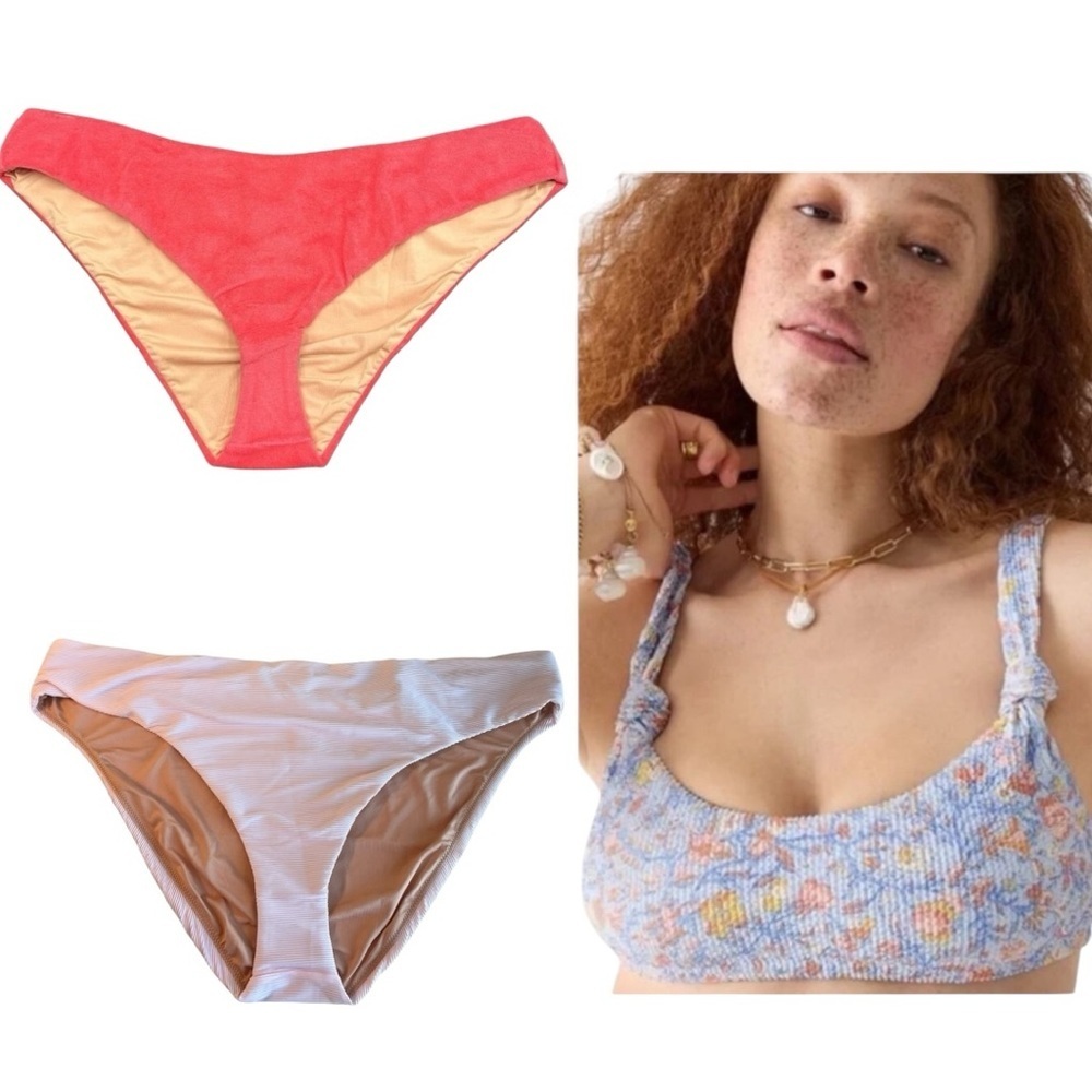 J Crew Scrunchie Knotted Scoop Neck‎ Bikini & 3 Mix & Match Bottoms Size 2X 3X